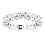 10K Gold Square Lab-Grown Diamond Shared-Prong Eternity Band – 2.5x2.5 mm Stones - White Gold - view 3