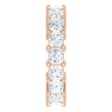 10K Gold Square Natural Diamond Shared-Prong Eternity Band – 3.25x3.25 mm Stones - Rose Gold - view 4