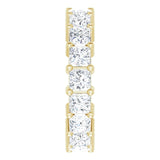 10K Gold Square Natural Diamond Shared-Prong Eternity Band – 3.25x3.25 mm Stones - Yellow Gold - view 4