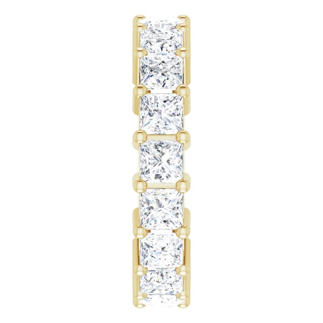 10K Gold Square Natural Diamond Shared-Prong Eternity Band – 3.25x3.25 mm Stones - Yellow Gold - view 4