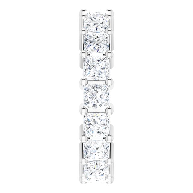 10K Gold Square Natural Diamond Shared-Prong Eternity Band – 3.25x3.25 mm Stones - White Gold - view 4