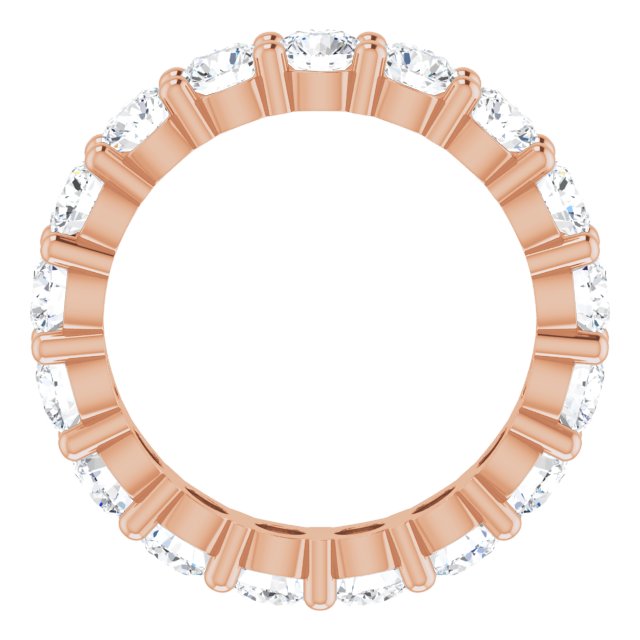 10K Gold Round Lab-Grown Diamond Shared-Prong Eternity Band – 3.5 mm Stones - Rose Gold - view 2
