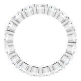 10K Gold Round Lab-Grown Diamond Shared-Prong Eternity Band – 3.5 mm Stones - White Gold - view 2