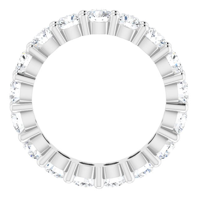 10K Gold Round Lab-Grown Diamond Shared-Prong Eternity Band – 3.5 mm Stones - White Gold - view 2