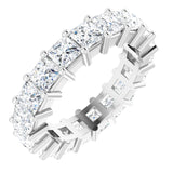10K Gold Square Natural Diamond Shared-Prong Eternity Band – 3.25x3.25 mm Stones - White Gold