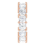 10K Gold Square Natural Diamond Shared-Prong Eternity Band – 4x4 mm Stones - Rose Gold - view 4