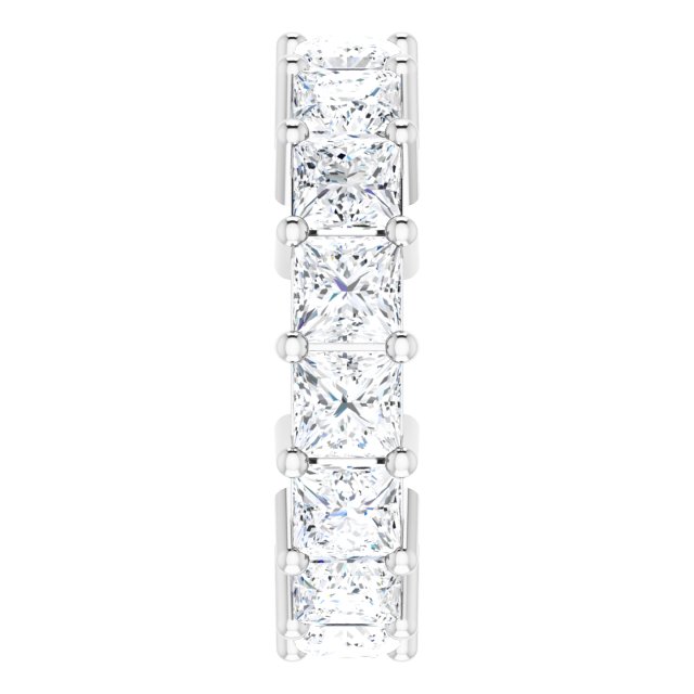 10K Gold Square Natural Diamond Shared-Prong Eternity Band – 4x4 mm Stones - White Gold - view 4