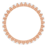 10K Gold Round Natural Diamond Shared-Prong Eternity Band – 1.7 mm Stones - Rose Gold - view 2