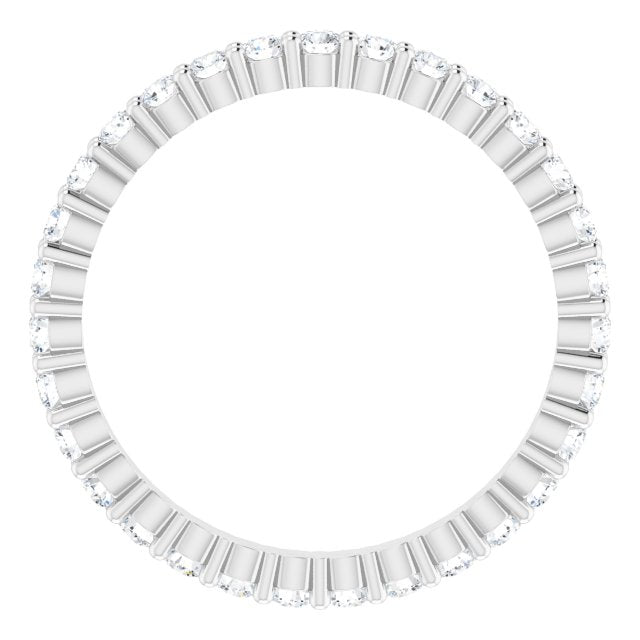 Platinum Round Lab-Grown Diamond Shared-Prong Eternity Band – 1.7 mm Stones - view 2