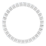 10K Gold Round Lab-Grown Diamond Shared-Prong Eternity Band – 1.7 mm Stones - White Gold - view 2