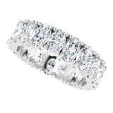 10K Gold Oval Lab-Grown Diamond Shared-Prong Eternity Band – 5x3 mm Stones - White Gold - view 5