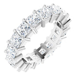 10K Gold Square Natural Diamond Shared-Prong Eternity Band – 3.5x3.5 mm Stones - White Gold