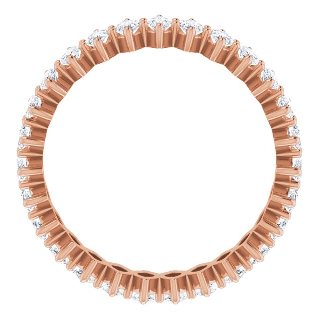 14K Gold Marquise Natural Diamond Shared-Prong Eternity Band – 4x2 mm Stones - Rose Gold - view 2