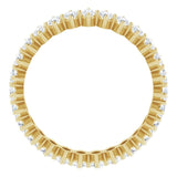 14K Gold Marquise Natural Diamond Shared-Prong Eternity Band – 4x2 mm Stones - Yellow Gold - view 2