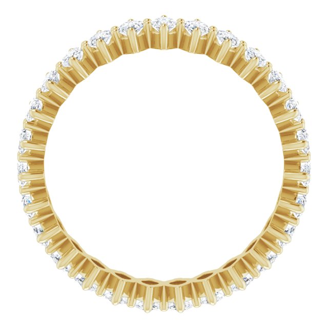 14K Gold Marquise Natural Diamond Shared-Prong Eternity Band – 4x2 mm Stones - Yellow Gold - view 2