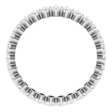 14K Gold Marquise Natural Diamond Shared-Prong Eternity Band – 4x2 mm Stones - White Gold - view 2