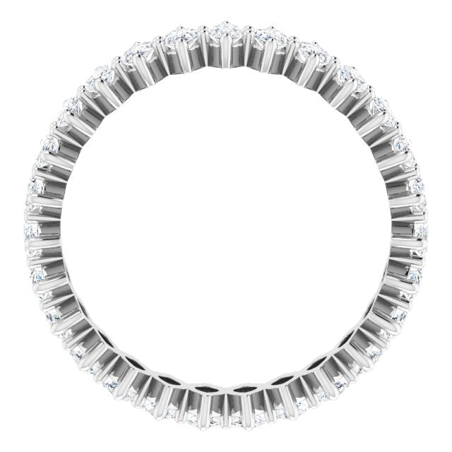 14K Gold Marquise Natural Diamond Shared-Prong Eternity Band – 4x2 mm Stones - White Gold - view 2