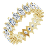14K Gold Marquise Natural Diamond Shared-Prong Eternity Band – 4.5x2.5 mm Stones - Yellow Gold