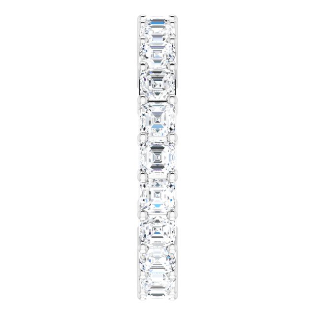 Platinum Asscher Lab-Grown Diamond Shared-Prong Eternity Band – 2.6x2.6 mm Stones - view 4