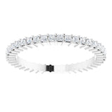 10K Gold Square Lab-Grown Diamond Shared-Prong Eternity Band – 1.25x1.25 mm Stones - White Gold - view 3