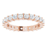 14K Gold Asscher Lab-Grown Diamond Shared-Prong Eternity Band – 2.3x2.3 mm Stones - Rose Gold - view 3