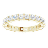 14K Gold Asscher Lab-Grown Diamond Shared-Prong Eternity Band – 2.3x2.3 mm Stones - Yellow Gold - view 3