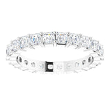 Platinum Asscher Lab-Grown Diamond Shared-Prong Eternity Band – 2.3x2.3 mm Stones - view 3