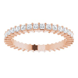 10K Gold Square Natural Diamond Shared-Prong Eternity Band – 1.5x1.5 mm Stones - Rose Gold - view 3