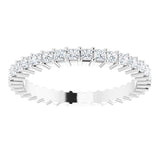 10K Gold Square Natural Diamond Shared-Prong Eternity Band – 1.5x1.5 mm Stones - White Gold - view 3