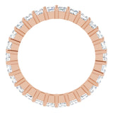 10K Gold Square Lab-Grown Diamond Shared-Prong Eternity Band – 2.25x2.25 mm Stones - Rose Gold - view 2