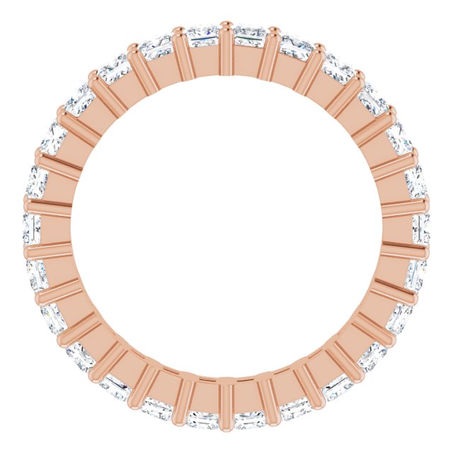 10K Gold Square Lab-Grown Diamond Shared-Prong Eternity Band – 2.25x2.25 mm Stones - Rose Gold - view 2