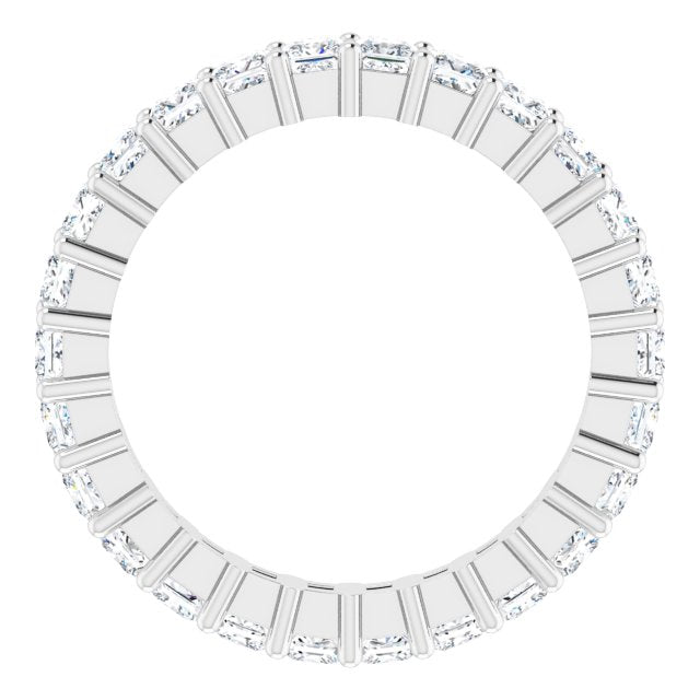 10K Gold Square Lab-Grown Diamond Shared-Prong Eternity Band – 2.25x2.25 mm Stones - White Gold - view 2