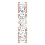 10K Gold Square Lab-Grown Diamond Shared-Prong Eternity Band – 4x4 mm Stones - Rose Gold - view 4