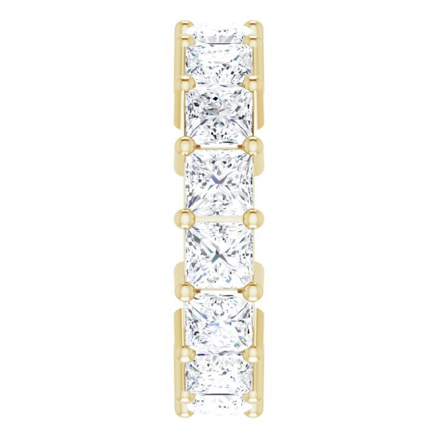 14K Gold Square Lab-Grown Diamond Shared-Prong Eternity Band – 4x4 mm Stones - Yellow Gold - view 4