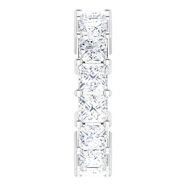10K Gold Square Natural Diamond Shared-Prong Eternity Band – 4x4 mm Stones - White Gold - view 4