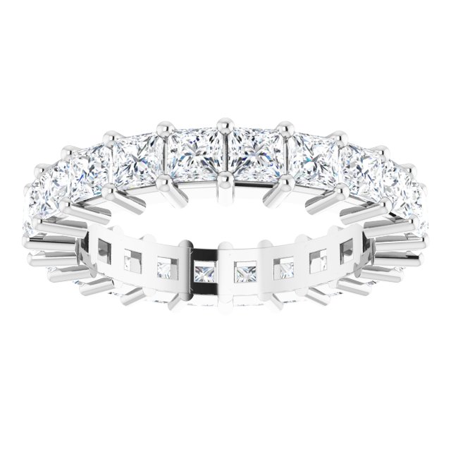 10K Gold Square Natural Diamond Shared-Prong Eternity Band – 2.75x2.75 mm Stones - White Gold - view 3