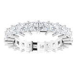10K Gold Square Lab-Grown Diamond Shared-Prong Eternity Band – 2.75x2.75 mm Stones - White Gold - view 3