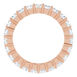 10K Gold Square Lab-Grown Diamond Shared-Prong Eternity Band – 2.5x2.5 mm Stones - Rose Gold - view 2