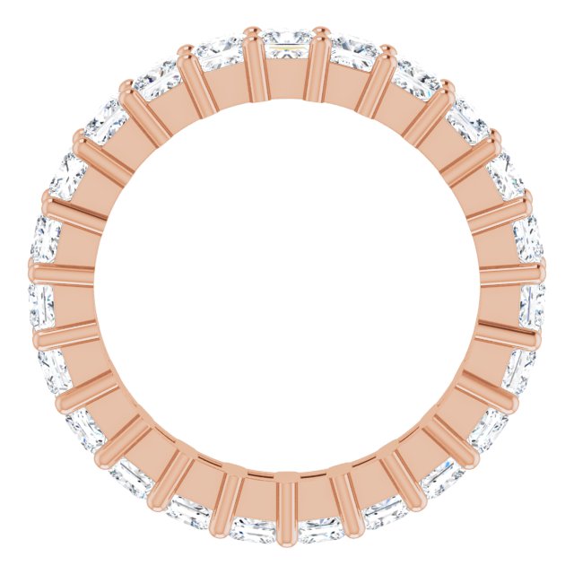 10K Gold Square Lab-Grown Diamond Shared-Prong Eternity Band – 2.5x2.5 mm Stones - Rose Gold - view 2