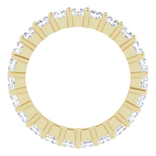 10K Gold Square Lab-Grown Diamond Shared-Prong Eternity Band – 2.5x2.5 mm Stones - Yellow Gold - view 2
