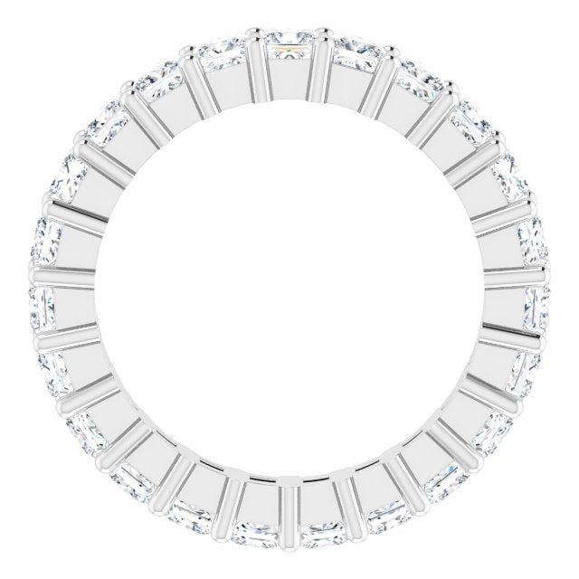 10K Gold Square Lab-Grown Diamond Shared-Prong Eternity Band – 2.5x2.5 mm Stones - White Gold - view 2
