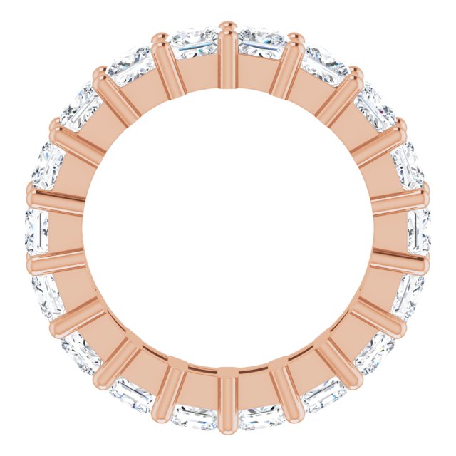 10K Gold Square Natural Diamond Shared-Prong Eternity Band – 3.25x3.25 mm Stones - Rose Gold - view 2