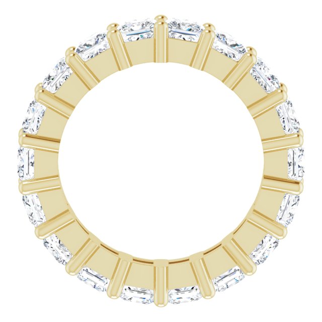 10K Gold Square Natural Diamond Shared-Prong Eternity Band – 3.25x3.25 mm Stones - Yellow Gold - view 2
