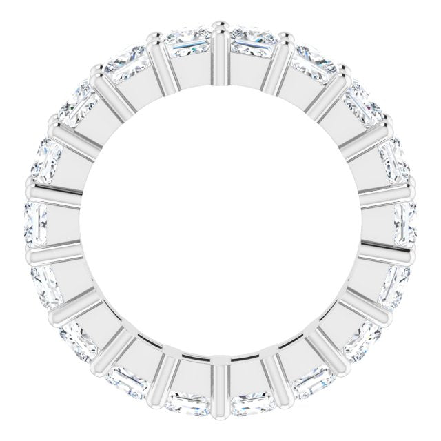 10K Gold Square Natural Diamond Shared-Prong Eternity Band – 3.25x3.25 mm Stones - White Gold - view 2
