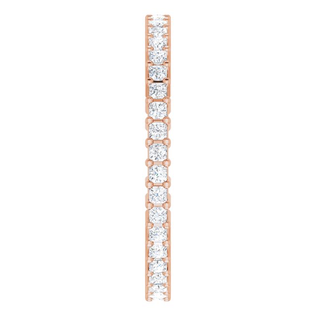 10K Gold Square Lab-Grown Diamond Shared-Prong Eternity Band – 1.25x1.25 mm Stones - Rose Gold - view 4