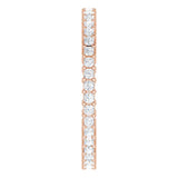 10K Gold Square Natural Diamond Shared-Prong Eternity Band – 1.25x1.25 mm Stones - Rose Gold - view 4