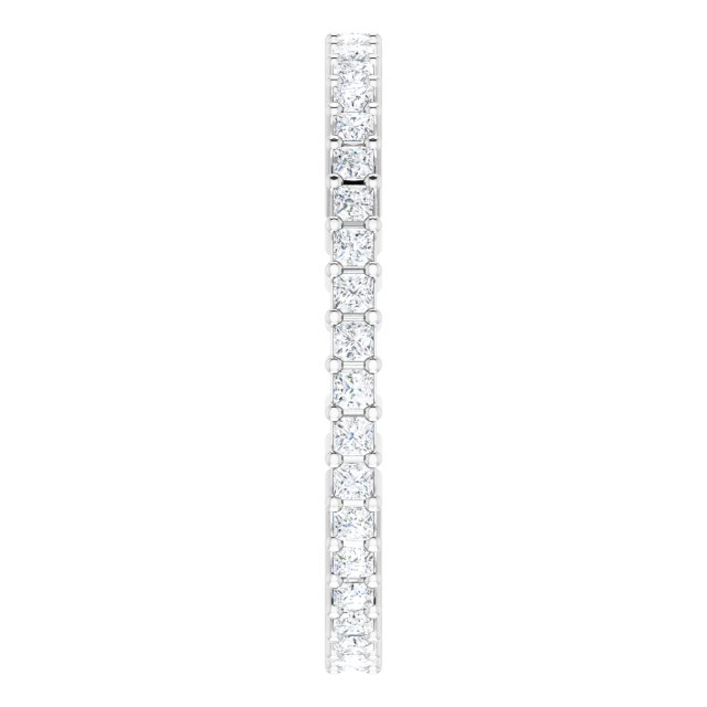 10K Gold Square Lab-Grown Diamond Shared-Prong Eternity Band – 1.25x1.25 mm Stones - White Gold - view 4