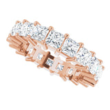 10K Gold Square Natural Diamond Shared-Prong Eternity Band – 3.25x3.25 mm Stones - Rose Gold - view 5
