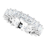 10K Gold Square Natural Diamond Shared-Prong Eternity Band – 3.25x3.25 mm Stones - White Gold - view 5