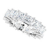 10K Gold Square Lab-Grown Diamond Shared-Prong Eternity Band – 4x4 mm Stones - White Gold - view 5